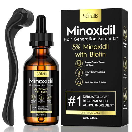 5% Minoxidil Haarwachstumsöl für Männer und Frauen – Extra starkes Haarwuchsserum, topische Behandlung gegen Haarausfall, unterstützt dichteres, gesünderes Haar und Bartwachstum, 62 ml