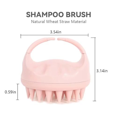 Kopfhautmassagegerät Shampoo-Bürste, Sanfte Silikonborsten, Peeling für Schuppenentfernung, Haarbürste für nasses/trockenes Haar, Pink