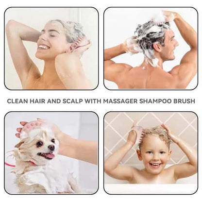 Kopfhautmassagegerät Shampoo-Bürste, Sanfte Silikonborsten, Peeling für Schuppenentfernung, Haarbürste für nasses/trockenes Haar, Pink
