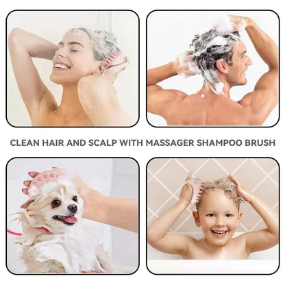 Kopfhautmassagegerät Shampoo-Bürste, Sanfte Silikonborsten, Peeling für Schuppenentfernung, Haarbürste für nasses/trockenes Haar, Pink