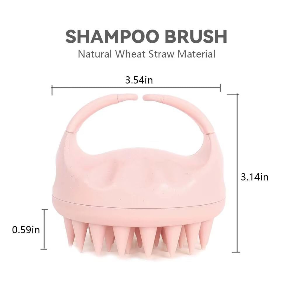 Kopfhautmassagegerät Shampoo-Bürste, Sanfte Silikonborsten, Peeling für Schuppenentfernung, Haarbürste für nasses/trockenes Haar, Pink