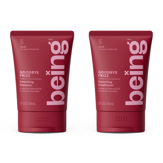 BEING GOODBYE FRIZZ Glättendes Shampoo & Conditioner Set 354ml mit Jojoba- und Mandelöl