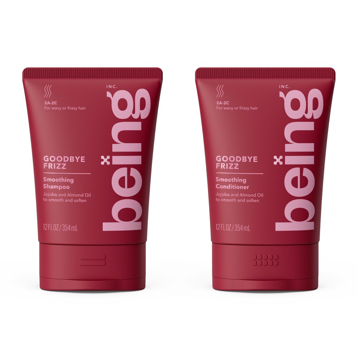 BEING GOODBYE FRIZZ Glättendes Shampoo & Conditioner Set 354ml mit Jojoba- und Mandelöl