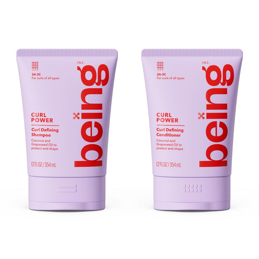 BEING CURL POWER Curl Defining Shampoo und Conditioner Set 354ml mit Kokos- und Traubenkernöl
