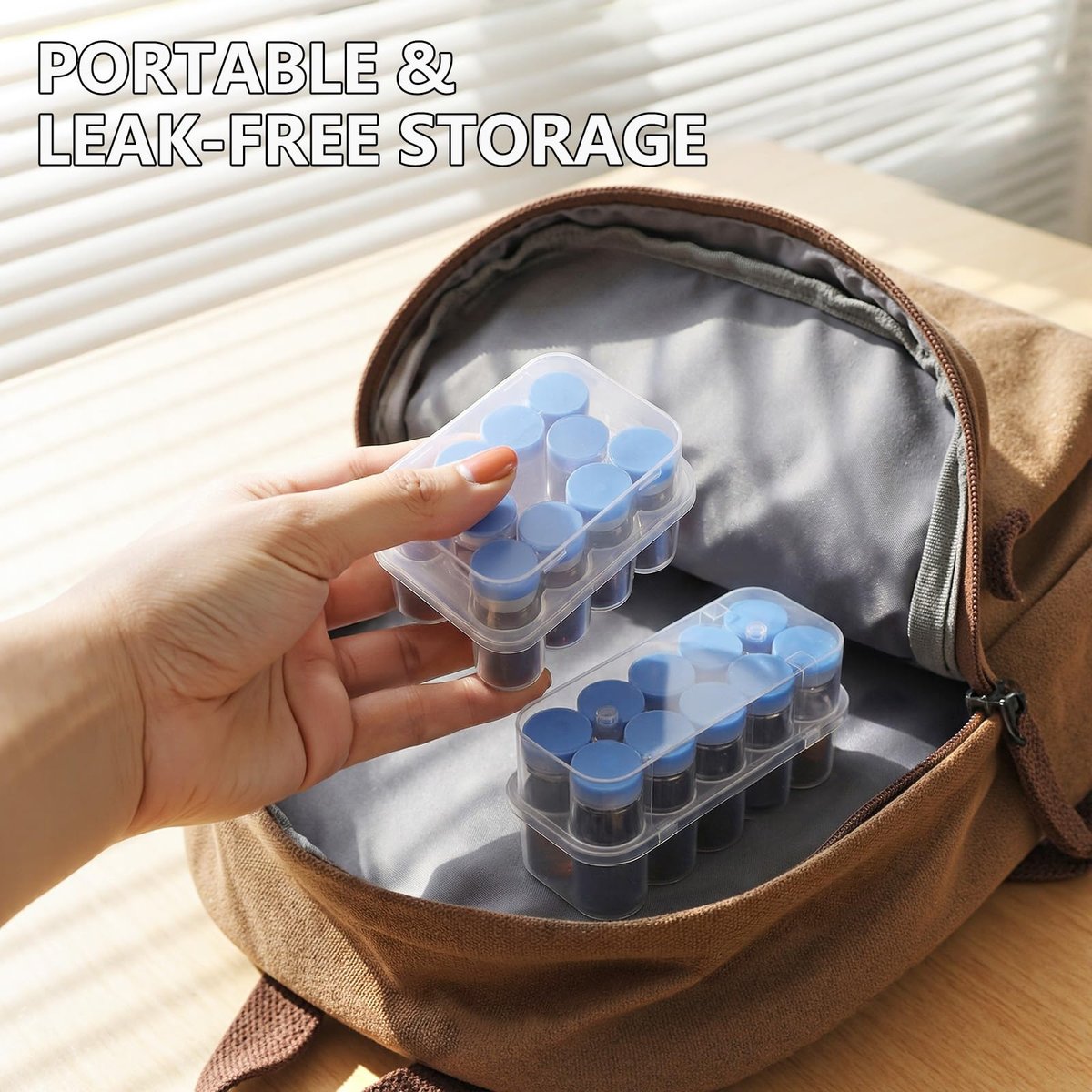 Peptide-Aufbewahrungsbox für Kühlschrank, 2er-Pack 3 ml Fläschchenhalter, 10-Fach Insulin- und Peptidflaschen-Organizer, transparente Diabetiker-Aufbewahrung (10 Slots 3ml+10ml)
