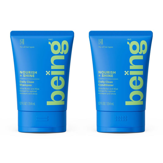 being NOURISH + SHINE Tägliches Reinigungsshampoo & Conditioner Set 354ml mit Sheabutter und Aloe Extrakt