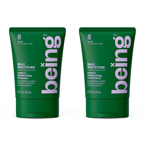 BEING MAX MOISTURE Intensiv Feuchtigkeitsshampoo & Conditioner Set 354ml mit Kakaobutter und Haferextrakt