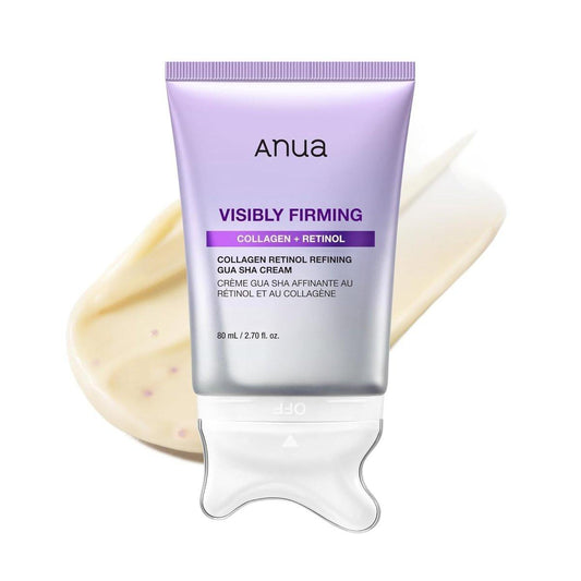 ANUA Collagen Retinol Refining Gua Sha Creme – Halscreme für Straffung & Festigung, vom Kiefer bis zum Dekolleté, tägliche Feuchtigkeitspflege, Anti-Falten-Pflege, Halsmassagegerät, Koreanische Hautpflege, 80 ml