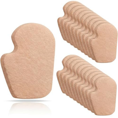 Cutecrop 20 Stück Sesamoiditis-Pads, 6,35 mm dicke Tänzer-Pads für Schmerzen im Fußballen, dicke selbstklebende Filz-Hornhaut-Polster, Sesamoiditis-Linderung, Vorfuß-Polster, braun, links