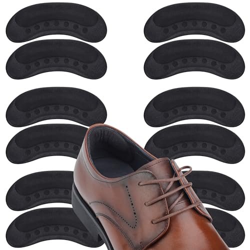6 Paar Fersenpolster für lose Schuhe – Fersengriffe für Frauen & Männer, Anti-Rutsch-Ferseneinlagen gegen Blasen & Fersenschmerzen, Ferseneinlagen für Schuhe (Schwarz)