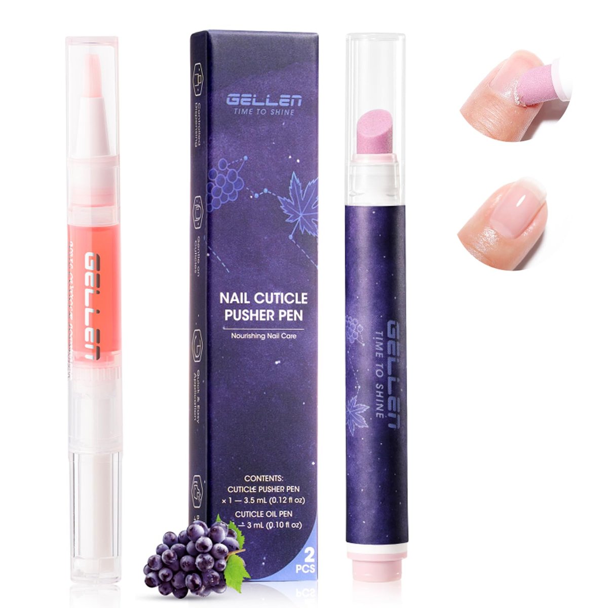 GELLEN Keramik Nagelhaut-Öl-Stift Set – 2-in-1 Nagelhautentferner & Pflegeöl für trockene, rissige Nagelhaut – für zu Hause und im Salon