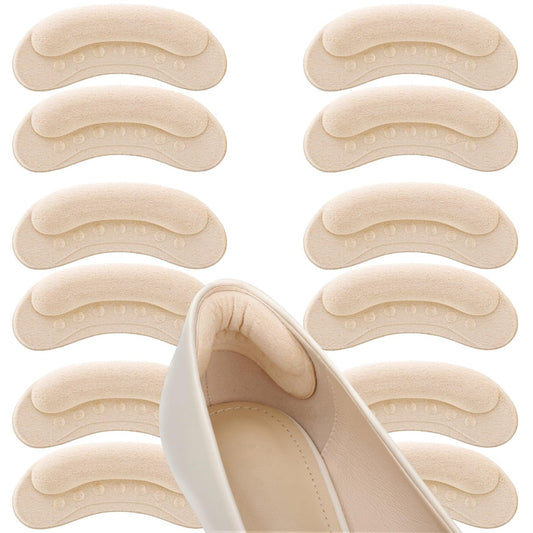 6 Paar Fersenpolster für lose Schuhe – Fersengriffe für Damen & Herren, Anti-Rutsch-Ferseneinlagen gegen Blasen & Fersenschmerzen, Ferseneinlagen für Schuhe (Beige)