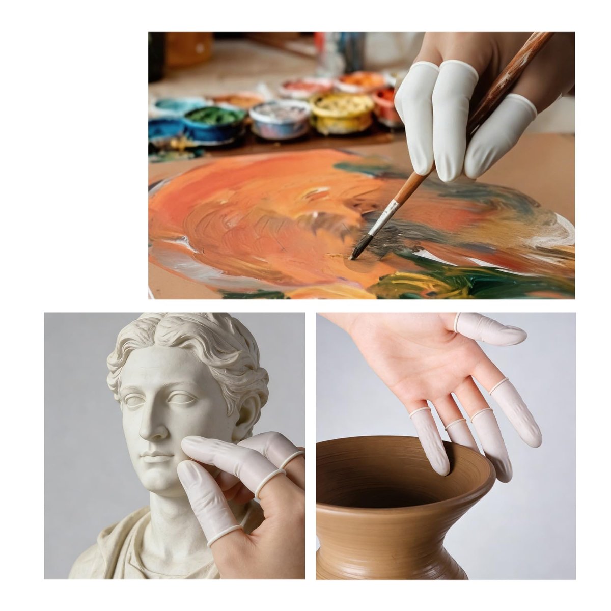 Einweg-Fingerlinge aus Latex, Medium Größe wasserdichte Fingerschutz, rutschfeste puderfreie Fingersleeves für Elektronikreparatur, Basteln, Nagelkunst & Haushalt (ca. 105 Stück)
