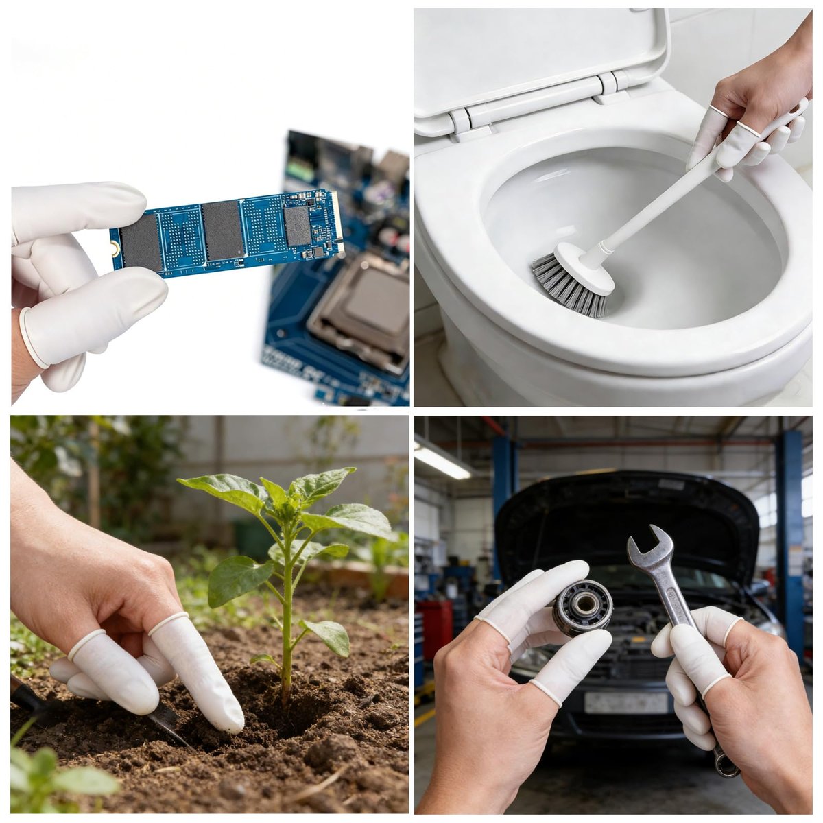 Einweg-Fingerlinge aus Latex, Medium Größe wasserdichte Fingerschutz, rutschfeste puderfreie Fingersleeves für Elektronikreparatur, Basteln, Nagelkunst & Haushalt (ca. 105 Stück)