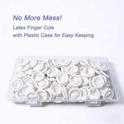 Einweg-Fingerlinge aus Latex, Medium Größe wasserdichte Fingerschutz, rutschfeste puderfreie Fingersleeves für Elektronikreparatur, Basteln, Nagelkunst & Haushalt (ca. 105 Stück)