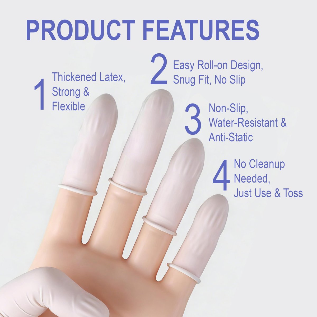 Einweg-Fingerlinge aus Latex, Medium Größe wasserdichte Fingerschutz, rutschfeste puderfreie Fingersleeves für Elektronikreparatur, Basteln, Nagelkunst & Haushalt (ca. 105 Stück)
