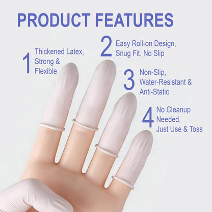 Einweg-Fingerlinge aus Latex, Medium Größe wasserdichte Fingerschutz, rutschfeste puderfreie Fingersleeves für Elektronikreparatur, Basteln, Nagelkunst & Haushalt (ca. 105 Stück)