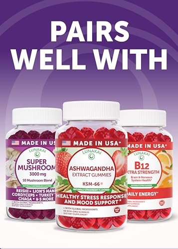 Lunakai USA Hergestellte Safran-Ergänzung für Frauen & Männer 176 mg – 8-in-1 Safranextrakt-Kapseln mit Rhodiola & Mucuna für tägliche Stimmung, Konzentration & Augengesundheit, Nicht-GVO, 60 Stück