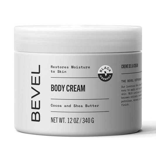 Bevel Body Cream – Luxuriöse Feuchtigkeitscreme für Männer mit Kakao- und Sheabutter, dermatologisch getestet, hypoallergen, parabenfrei, 12 oz
