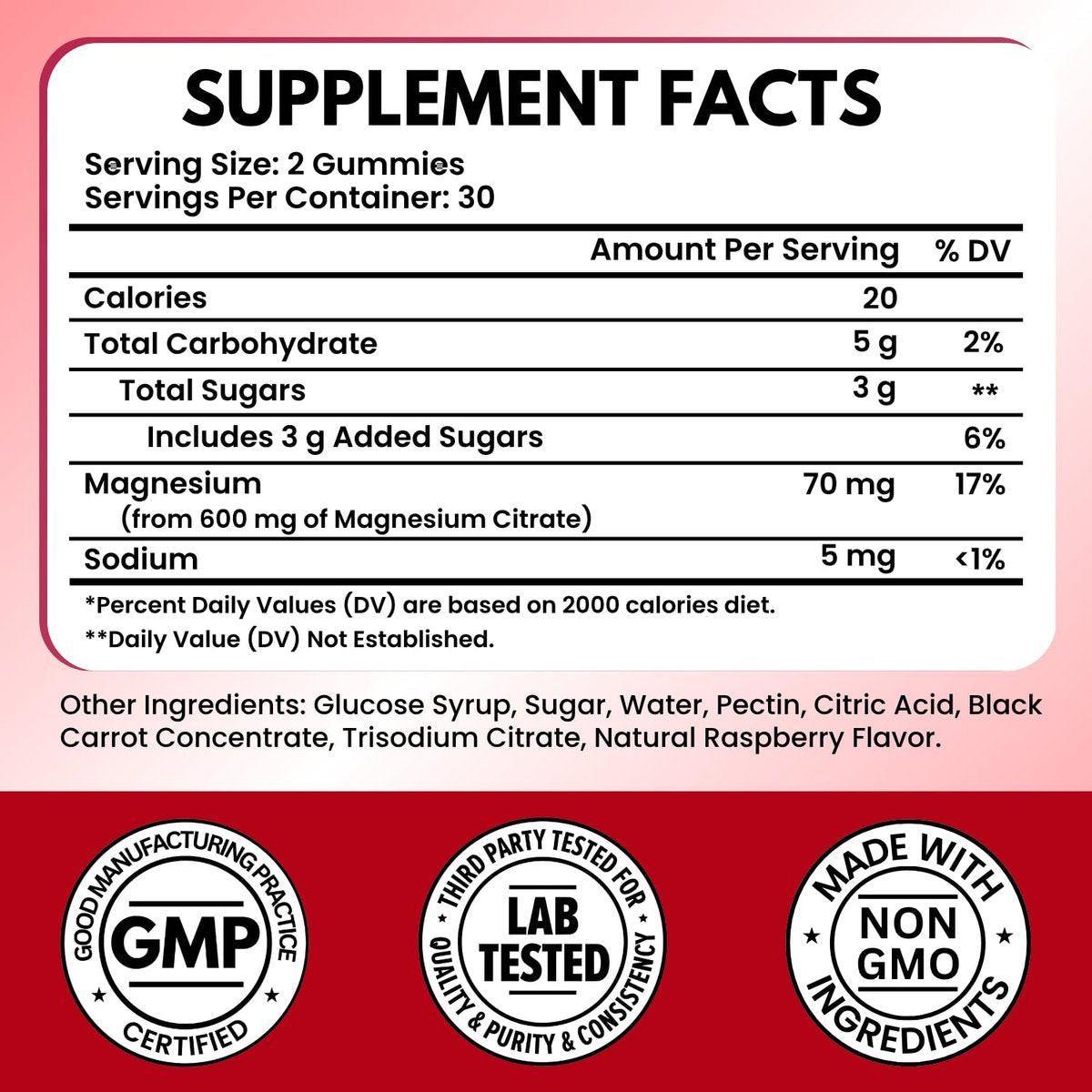 Vitboost Magnesium Citrate Gummies 600mg – 60 vegane Magnesium Gummibärchen für Entspannung & Muskelunterstützung – Natürlicher Himbeergeschmack – Nicht-GVO, glutenfrei, pflanzlich