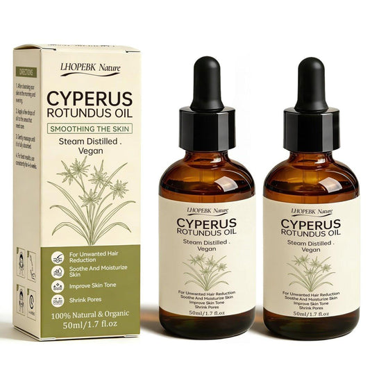 Cyperus Rotundus Öl zur Haarentfernung: 100% reiner natürlicher Haarwuchshemmer Serum, 60 Sekunden schnelle Absorption, verkleinert Poren, beugt eingewachsenen Haaren vor, feuchtigkeitsspendend & beruhigend für alle Hauttypen, 2 Stück