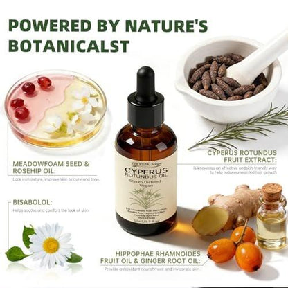 Cyperus Rotundus Öl zur Haarentfernung: 100% reiner natürlicher Haarwuchshemmer Serum, 60 Sekunden schnelle Absorption, verkleinert Poren, beugt eingewachsenen Haaren vor, feuchtigkeitsspendend & beruhigend für alle Hauttypen, 2 Stück