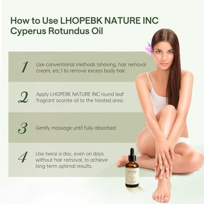 Cyperus Rotundus Öl zur Haarentfernung: 100% reiner natürlicher Haarwuchshemmer Serum, 60 Sekunden schnelle Absorption, verkleinert Poren, beugt eingewachsenen Haaren vor, feuchtigkeitsspendend & beruhigend für alle Hauttypen, 2 Stück