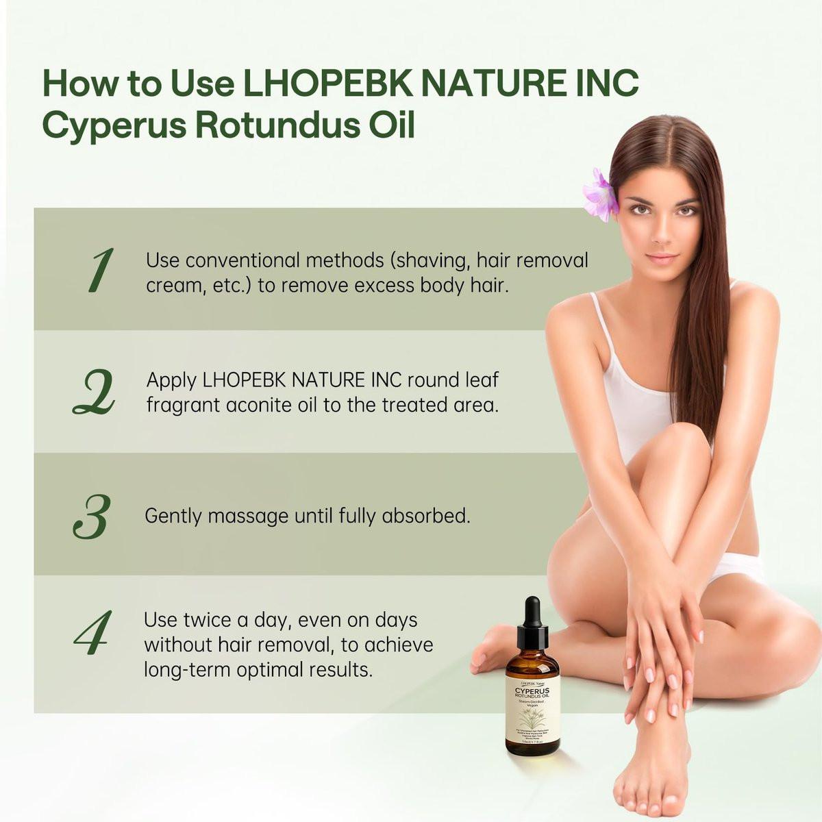 Cyperus Rotundus Öl zur Haarentfernung: 100% reiner natürlicher Haarwuchshemmer Serum, 60 Sekunden schnelle Absorption, verkleinert Poren, beugt eingewachsenen Haaren vor, feuchtigkeitsspendend & beruhigend für alle Hauttypen, 2 Stück
