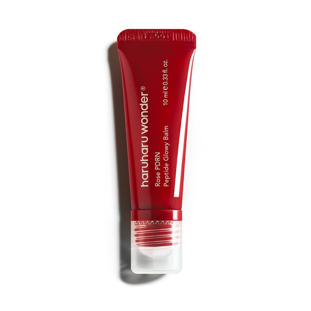 haruharu wonder Rose PDRN Peptide Glowy Balm – Feuchtigkeitsspendender Lippenbalsam für 24 Stunden, repariert trockene und rissige Lippen, vegan, silikonfrei, mikroplastikfrei, 0,33 fl.oz
