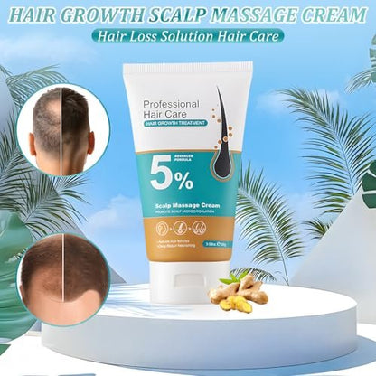 2er-Pack 5% Haarwuchs Kopfhautmassage-Creme, Professionelle Haarpflege-Creme gegen Haarausfall mit Rosmarin und Biotin für Männer und Frauen, Stärkt Haarwurzeln und fördert schnelles Nachwachsen