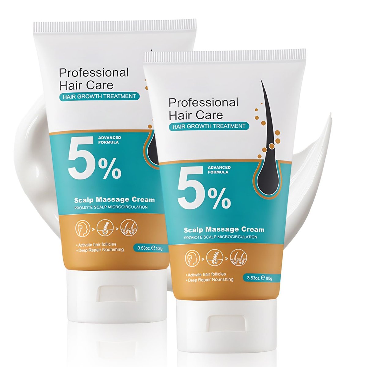 2er-Pack 5% Haarwuchs Kopfhautmassage-Creme, Professionelle Haarpflege-Creme gegen Haarausfall mit Rosmarin und Biotin für Männer und Frauen, Stärkt Haarwurzeln und fördert schnelles Nachwachsen