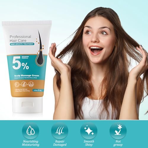 2er-Pack 5% Haarwuchs Kopfhautmassage-Creme, Professionelle Haarpflege-Creme gegen Haarausfall mit Rosmarin und Biotin für Männer und Frauen, Stärkt Haarwurzeln und fördert schnelles Nachwachsen