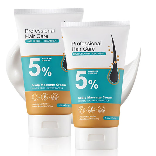 2er-Pack 5% Haarwuchs Kopfhautmassage-Creme, Professionelle Haarpflege-Creme gegen Haarausfall mit Rosmarin und Biotin für Männer und Frauen, Stärkt Haarwurzeln und fördert schnelles Nachwachsen