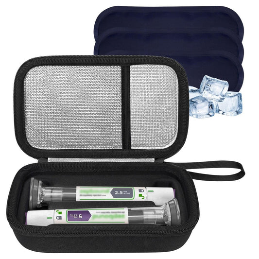 Etui für Zepbound oder Mounjaro Injektor-Pens – TSA-geprüft für Reise & täglichen Gebrauch (Schwarzes Innenfutter)