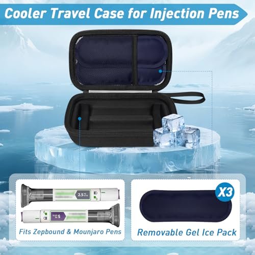 Etui für Zepbound oder Mounjaro Injektor-Pens – TSA-geprüft für Reise & täglichen Gebrauch (Schwarzes Innenfutter)