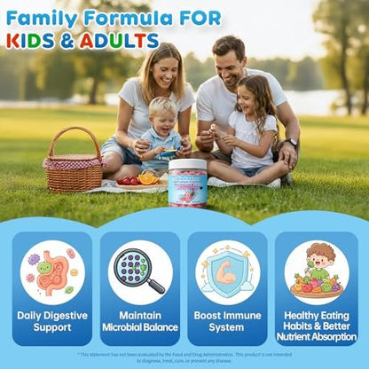 Wermut Schwarze Walnuss Nelke Para Clean für Menschen & Kinder, Kräuter-Darmgesundheits-Gummis mit Wermut, Kürbiskernen, Vitamin C, D3, Zink, Probiotika für natürliche Darmreinigung, Immununterstützung - 60 Gummis