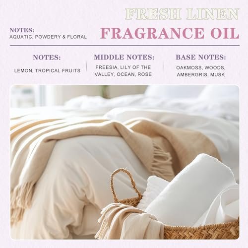 EUQEE Frische Wäsche Duftöl mit Glaspipette, 100 ml – Ätherisches Öl für Diffuser, Kerzenherstellung, DIY-Seife, Raumspray, Wäscheduft, Duft-Trocknerbälle