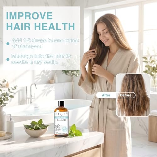 EUQEE 100 ml Patchouli-Öl – Reines ätherisches Öl für Diffuser, Massage, DIY-Seifen-, Kerzenherstellung, Haut- und Haarpflege – 3,38 Fl Oz