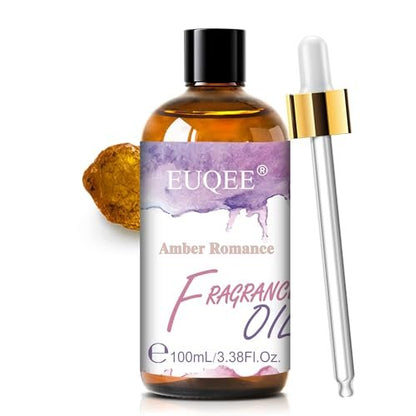 EUQEE Amber Romance Duftöl, 100 ml – Langanhaltendes Aromatherapieöl für Diffuser, Kerzenherstellung, Seifenherstellung, Wäsche und als Raumduft-Geschenk
