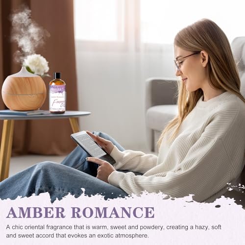 EUQEE Amber Romance Duftöl, 100 ml – Langanhaltendes Aromatherapieöl für Diffuser, Kerzenherstellung, Seifenherstellung, Wäsche und als Raumduft-Geschenk