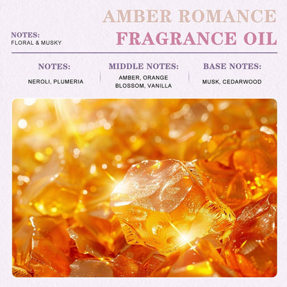 EUQEE Amber Romance Duftöl, 100 ml – Langanhaltendes Aromatherapieöl für Diffuser, Kerzenherstellung, Seifenherstellung, Wäsche und als Raumduft-Geschenk