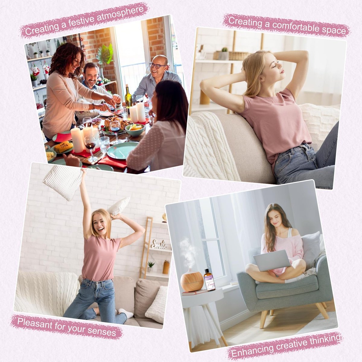 EUQEE Amber Romance Duftöl, 100 ml – Langanhaltendes Aromatherapieöl für Diffuser, Kerzenherstellung, Seifenherstellung, Wäsche und als Raumduft-Geschenk
