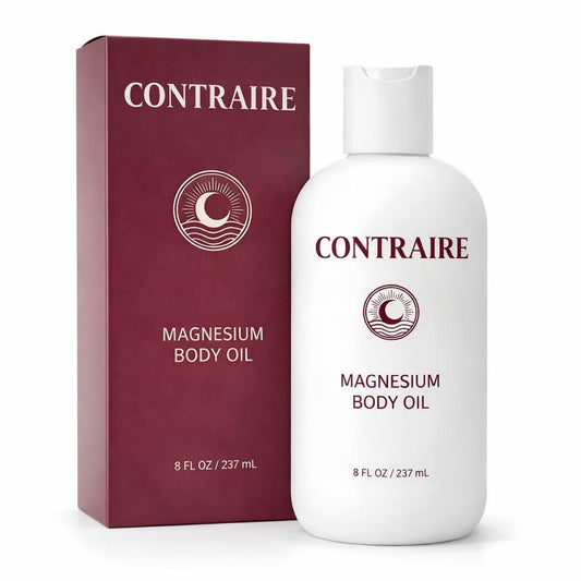 Contraire Premium Magnesiumöl für Schlaf - Reines topisches Magnesiumchlorid Körperöl - Seidig schnell einziehend, nicht klebrig, pflegend - Beruhigendes Nachtritual für tiefen erholsamen Schlaf