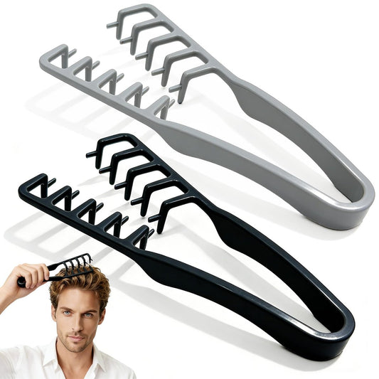 Furneet Texture Comb Set 2er-Pack – Breitzahn-Volumen-Haarkamm, Anti-Frizz Ansatz-Hebestyling-Werkzeug, Zugfreie Kopfhautmassage für Lockiges, Welliges, Dickes Haar, ABS-Kunststoff mit rutschfestem Griff (Schwarz+Grau)