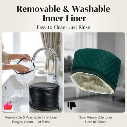 Kingsteam-Heat Cap für Tiefenpflege, 10 Heizstufen & 3 Timer-Einstellungen, PU-Leder-Heizhaube für Locken, Naturhaar & Zöpfe, für zu Hause