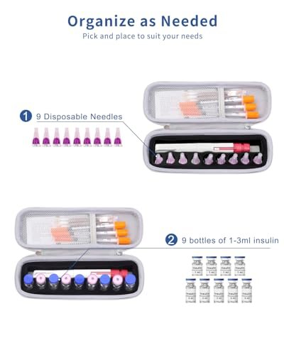 Krypthos Diabetikerzubehör Reiseetui, täglich nutzbare Insulin-Pen-Hülle für Insulinfläschchen, Insulin-Pens und Nadelaufbewahrung (Violett)