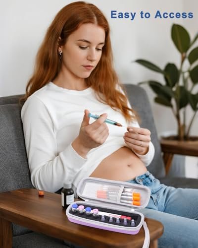 Krypthos Diabetikerzubehör Reiseetui, täglich nutzbare Insulin-Pen-Hülle für Insulinfläschchen, Insulin-Pens und Nadelaufbewahrung (Violett)