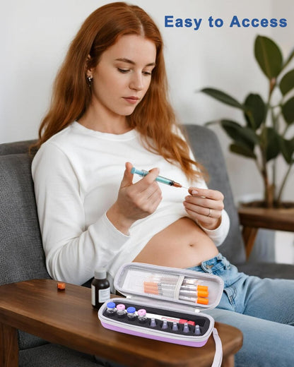 Krypthos Diabetikerzubehör Reiseetui, täglich nutzbare Insulin-Pen-Hülle für Insulinfläschchen, Insulin-Pens und Nadelaufbewahrung (Violett)