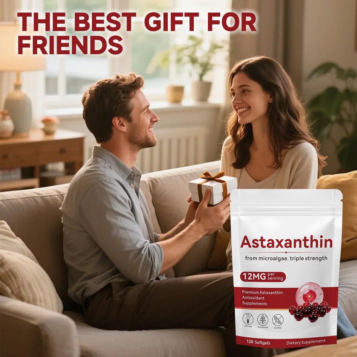 Axldrn Astaxanthin 12mg, 120 Softgels – Hochwertiges Antioxidans für Augen, Haut, Immunsystem und Durchblutung