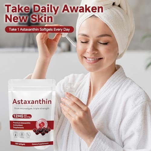 Axldrn Astaxanthin 12mg, 120 Softgels – Hochwertiges Antioxidans für Augen, Haut, Immunsystem und Durchblutung